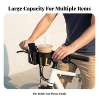 Universal Fit Bike Water Bottle Phone Holder 360° Rotatable 2-in-1 Cup Phone Holder Anti-Slip Grip for Commuters, Kids, Commuting, Strolling