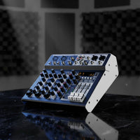 Compact 4-Channel Mixer Portable Sound Mixer with USB Interface 3-Band EQ Mixing Console with Bluetooth Digital for Streamers, Podcasters, Vocalists, Home Studio, Live Broadcasting, Karaoke
