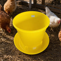 Automatic Chicken Feeder, Yellow Chick Feeder with Lid, No Mess Water Resistant Feeder for Duck Goose