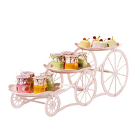 White Three-Tier Dessert Stand Scalloped Edges Dessert Display Stand Freestanding Three-Tier Serving Tray Stepped Design for Afternoon Tea