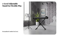 Foldable X shaped Keyboard Stand Anti-Slip Feet X shaped Keyboard Stand Heavy Duty Portable Digital Piano Holder for Artists, Kids, Practice Room, Studio, Home