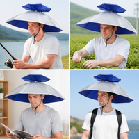 Hands-Free Umbrella Hat for Fishing, Outdoor Activities, Tea Picking, and Sun Protection - Foldable Large Size