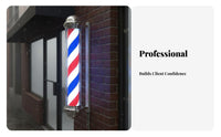 LED Barber Pole Waterproof Rotating Barber Pole Light High Brightness Rotating Striped Light for Barbers, Hair Stylists, Storefront