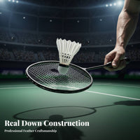 12 Pieces Badminton Shuttlecock Sturdy Feather Birdie Stable Trajectory Training Badminton Ball for Athletes, Beginners, Tournaments, Gymnasium