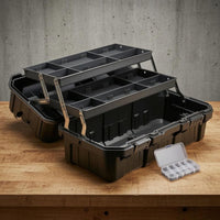 Three-Layer Toolbox Tiered Interior Tool Box Three-Layer Tool Box Ribbed Portable Storage Case Multipurpose