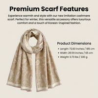 Faux Cashmere Scarf for Women Winter, Oversized Long Shawl with Cashew Pattern, Soft Warm Scarves for Ladies Cold Weather, 25.6x72.8 Inch