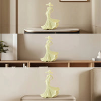 Woman Figurine Refined Female Figure Statue Decorative Figurine with Hat for Homeowners, Living Room, Entryway, Bookshelf
