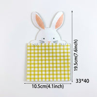 Easter Bunny Napkin Festive Design Plaid Easter Napkin Easy Cleanup Gingham Bunny Serviette for Families, Parents, Parties, Table Decoration, Picnics