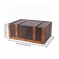 Wooden Box with Hinged Lid Compact Wood Storage Box Solid for Collectors, Desk, Photo Shoots