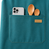 Oilproof Bib Apron for Women, Adjustable Polyester Apron with Large Front Pocket, Waterproof Aprons for Gardening Hairdressing, 80cm