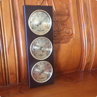 Vertical Thermometer Air Pressure Gauge Hygrometer Gold-Tone Wall Mount Weather Station Easy to Read Gauge Wall Weather Station Vintage Style