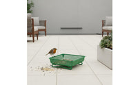 Unobstructed Design Ground Bird Feeder Tray Powder Coated Metal Mesh Bird Feeder Easy to Clean Rust-Resistant for Garden Owners, Yard, Patio