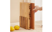 Solid Wood Book-Shaped Cutting Board Set Labeled Food Prep Board Set Proof Kitchenware Double-Sided Use for Home Cooks, Countertop