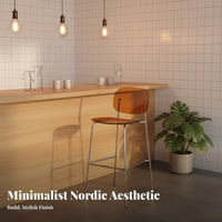 Modern Aesthetic Clear Top High Chair Space-Saving Clear Acrylic Stool Comfortable Footrest Counter Seat Easy to Clean for Apartment Dwellers, Interior Designers, Restaurant, Small Areas, Kitchen, Dining Room