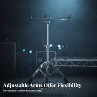 Double-Brace Tripod Snare Stand Padded Arms Adjustable Snare Drum Stand