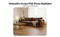 3-Seater Wooden Frame Sofa Removable and cleanable slipcovers Living Room Seating Modern Oriental Design Couch for Homeowners, Renters, Lounge Area, Office