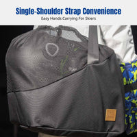 Ski Boot Bag, Breathable Mesh, Foldable, Waterproof PVC, Shoulder Strap, Snowboard Winter Storage
