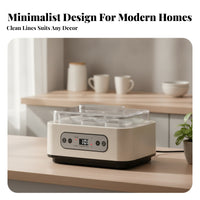 Adjustable Time and Temperature Control Yogurt Maker Multifunction Automatic Yogurt Maker English Panel Kitchen Appliance European Plug