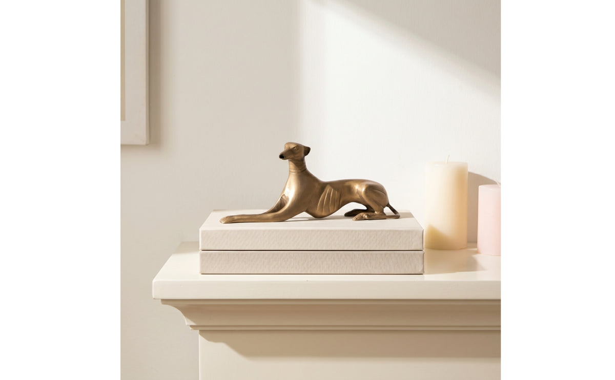 Dog Figurine Shiny Metal Dog Sculpture Modern for Homeowners, Art Collectors