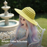 BJD Doll Woven Hat 1/6 Scale Doll Hat Realistic Design Toy Accessory for Kids, Craft Projects