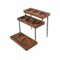 Three-Tier Coffee Tool Rack Space-Saving Espresso Accessory Holder Compact Organizer with Slots Detachable for Baristas