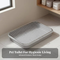 Indoor Dog Potty Keeps Paws Dry Dog Potty Tray with Grate Pet Toilet Tray Long-Lasting Puppy Training Toilet with Post Portable
