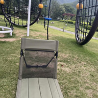 Aluminum Alloy Frame Portable Lawn Lounger Lightweight Foldable Backrest Seat Stable Triangular Support Stadium Seat Cushion for Campers