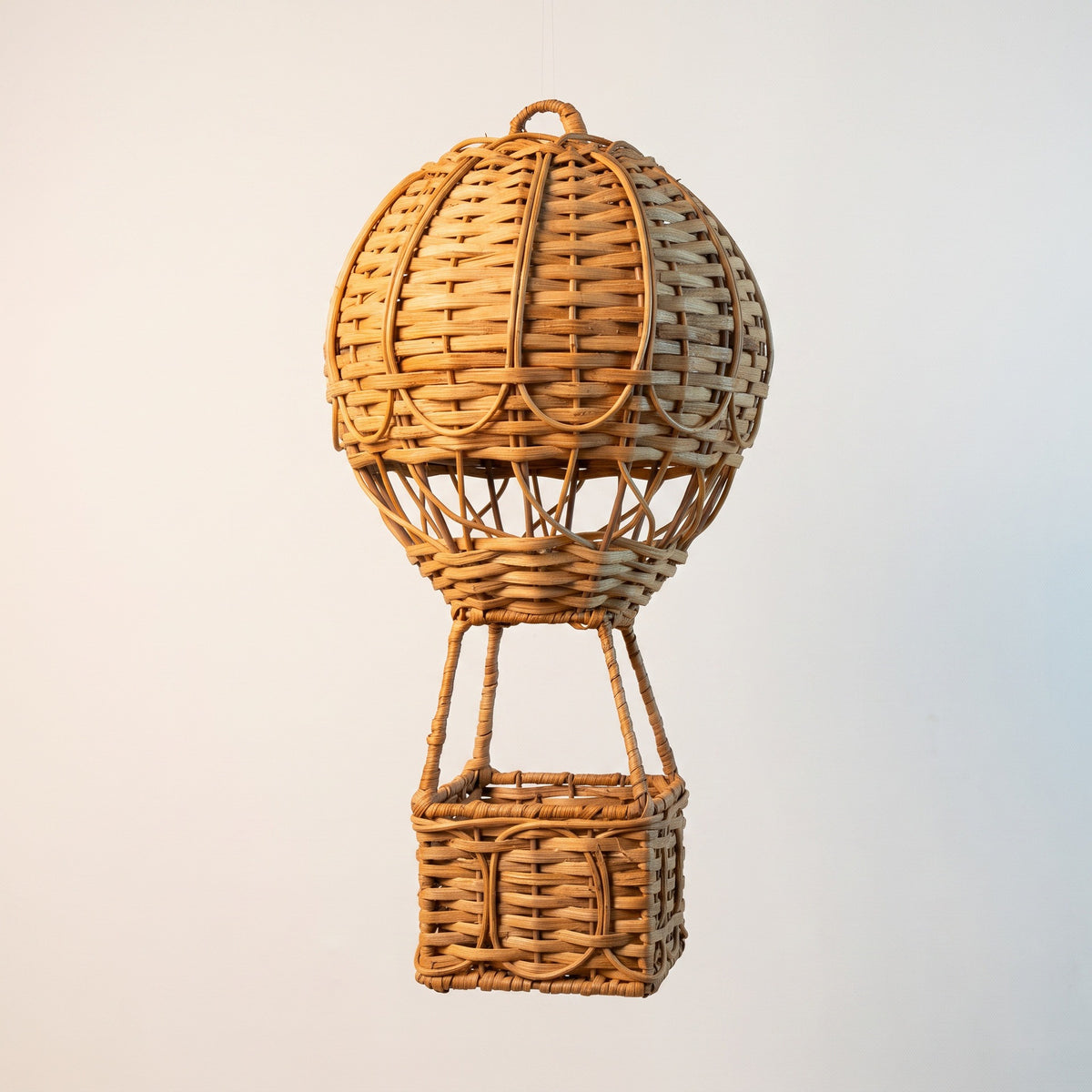 Handwoven Rattan Hot Air Balloon Decoration | Geometric Pattern, for Party and New Year Setup