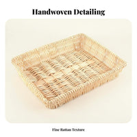 Woven Wicker container Natural design Fruit Bowl sturdy for Kitchen, Bakery, baking professionals