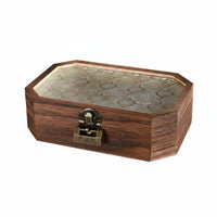 Wooden Jewelry Organizer Light Elegant Design Wooden Jewelry Box Solid Wood Construction Earring Storage Box for Women, Dresser, Bedroom