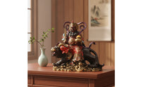 Zhao Gongming Statue Multicolor Zhao Gongming Sculpture Heavy Wealth God Statue for Altar, Office