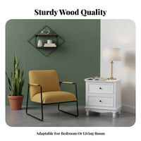 Narrow Design 2-Drawer Nightstand European design Bedside Table Fully Assembled Bedroom Furniture Easy Assembly for Apartment Dwellers, Students, Dorm Room, Nursery, Entryway, Office