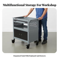 Mobile Tool Cart Multi-Functional Rolling Repair Cart High Load Capacity Heavy Duty Service Trolley for DIY Enthusiasts, Garage, Warehouse, Car Wash