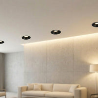 Metal Ceiling Spotlights for Living Room with Sleek Design, Recessed Installation LED Downlight Housing for GU10 and MR16, 75mm Cutout Size