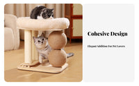 Padded Rim Cat Scratching Tree Compact Cat Climbing Tree Sturdy