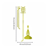 Peel and Stick Chinese Design Wall Decal Self-Adhesive Zen Wall Sticker Easy to Apply Home Decor Removable for Tea Room, Meditation Studio, Spa, Wellness Center