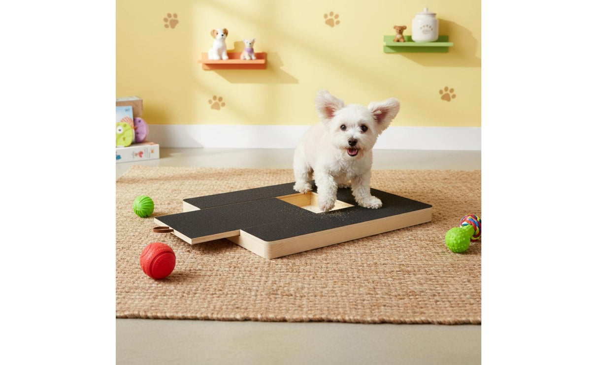 Sturdy Wood Construction Wooden Dog Nail Grinding Board Interactive Dog Nail Scratcher for Dogs, Home, Indoor