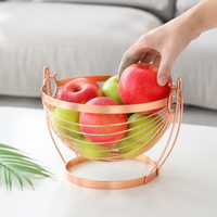 Wire Basket Fruit Basket for Dining Table, 27x25x19.5cm, Modern Fruit Storage Basket with Handle, European Design