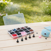 752 Pieces Complete Set Craft Eyes with Storage Box Black Safety Eyes Plastic Secure for Crafters, Toy Repair
