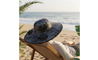 Adjustable Wind Speed Solar Powered Fan Hat Lightweight Wide Brim Sun Hat with 2 Fans Breathable Mesh Outdoor Headwear for Beach