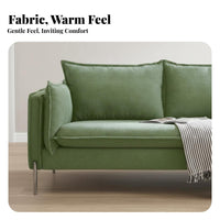 Nordic aesthetic Curved 3-Person Settee Modern visual Living Room Couch Minimalist Design Sofa Soft Upholstery for Homeowners, Apartment Dwellers, Young Adults, Lounge Area, perusing alcove, Bedroom, Office