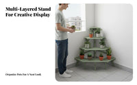 Space Saving Multi-Level Corner Rack Sturdy Structure Tiered Corner Stand Easy Assembly Display Shelf Heavy Duty for Apartment Dwellers, Decor Enthusiasts, Balcony, Small Areas, Living Room, Sunroom