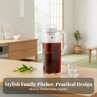 Large Capacity Water Carafe Heat Resistant Cold Brew Coffee Pitcher Measurement Markings Cold Brew Coffee Maker for Home, Office