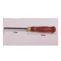 High-Speed Steel Piano Tuning Pin Reamer Brass Ferrule Piano Tuning Reamer Polished Wood-Grain Finish Instrument Repair Wooden Handle
