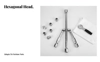 Portable Folding Cross Wrench Easy Storage 4 Way Folding Lug Wrench Carbon Steel for Roadside Emergency, Travel
