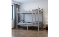 Bunk Bed with Ladder Metal Bunk Bed Space-Saving Furniture for Students, Teens, Dormitory, Bedroom, Hostel