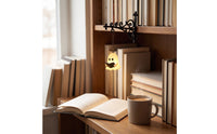 Bookshelf Lantern with Bracket Halloween-Themed Ghost Bookshelf Lantern for Book Lovers, Reading Nook, Bedroom