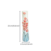 Bud Vase Hand-Painted Ceramic Vase Glazed for Bookshelf, Art Lovers, Minimalists