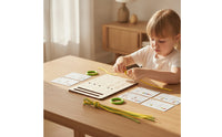 Knot Practice Board with Cords Wooden Knot Tying Practice Kit for Kids, Classroom, Travel