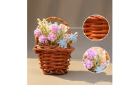 Miniature Flower Basket Rustic Dollhouse Basket Ornament Cute for Crafters